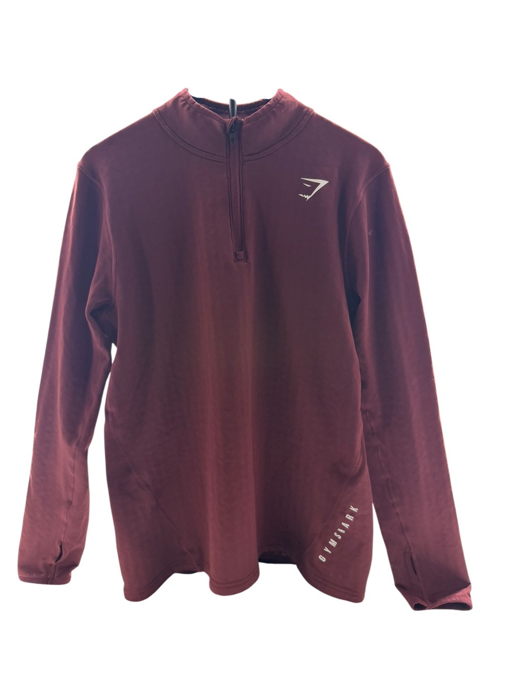 Gymshark Men's Burgundy Half-Zip Shirt Jacket